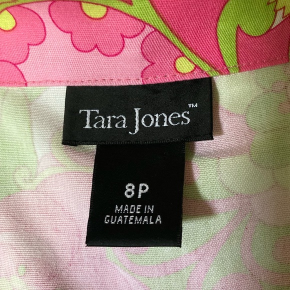 Vintage Tara Jones Floral Retro ‘60s Blazer Jacket 8P Like New PINK Lime Green - Picture 8 of 10